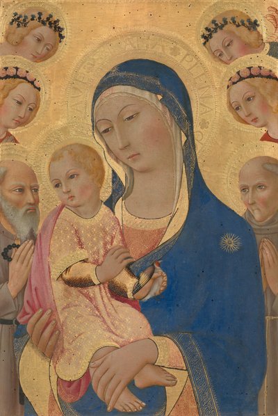 Madonna és gyermeke Szent Jeromossal, Szent Bernardinóval és angyalokkal alkotó: Sano di Pietro