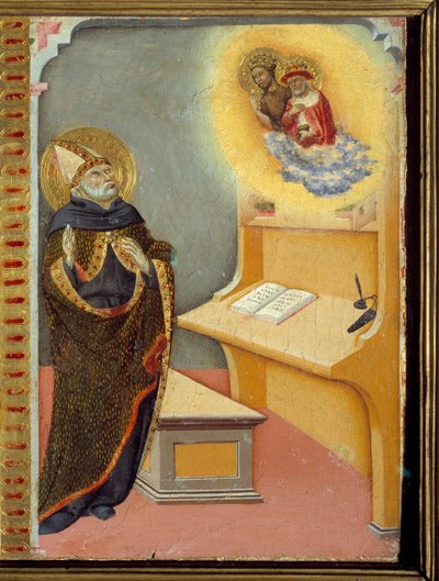 Szent Jeromos és Keresztelő Szent János jelenése Hippói Szent Ágostonnak (Aurelius Augustinus), vagy Szent Ágoston (354-430) keresztény filozófus és teológus. 395-ben összeveszett Szent Jeromos de Stridonnal a th alkotó: Sano di also Ansano di Pietro di Mencio Pietro