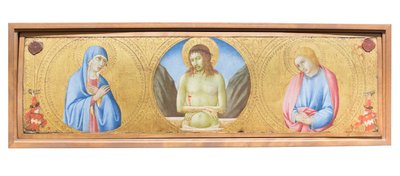 Krisztus, mint a fájdalmak embere Szűz Mária és Szent János evangélista között alkotó: Sano di also Ansano di Pietro di Mencio Pietro