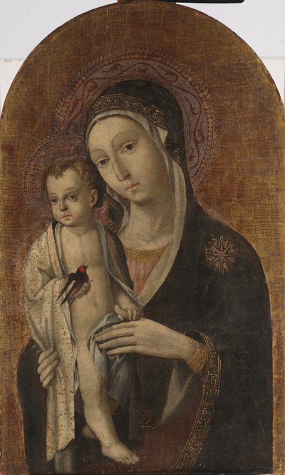 Madonna és gyermek (tempera a panelen) alkotó: Sano di also Ansano di Pietro di Mencio Pietro