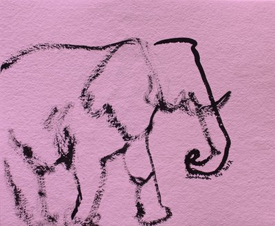 Minimalista rózsaszín elefánt alkotó: Santhosh ch
