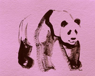 Rózsaszín panda ecsetvonásai alkotó: Santhosh ch