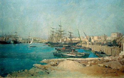 Barcelona, ​​kikötő alkotó: Santiago Rusiñol