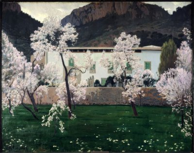 Virágzó mandulafák alkotó: Santiago Rusiñol
