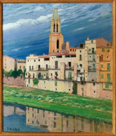 Der Fluss Onyar Gironában alkotó: Santiago Rusiñol