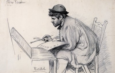Pere Ferran festmény portréja alkotó: Santiago Rusiñol