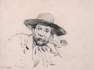 Tanulmány egy férfi fejéről alkotó: Santiago Rusiñol