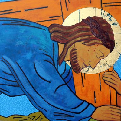 Jézus a kereszt alá esik alkotó: Sara Hayward