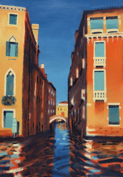 Rio del Duca, Velence (olaj a kártyán) alkotó: Sara Hayward