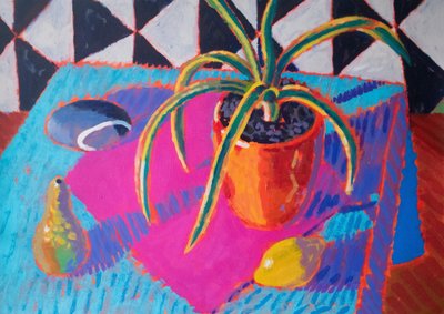 Csendélet # 38, 2024 (akril, papír) alkotó: Sara Hayward