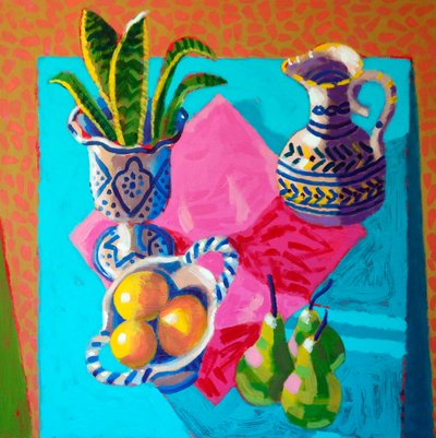 Csendélet # 57, 2025 (akril, tábla) alkotó: Sara Hayward