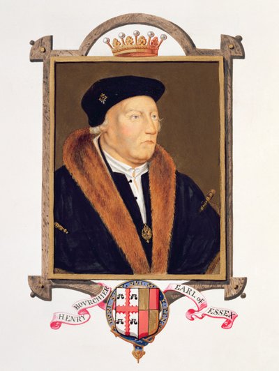 Henry Bourchier († 1539) Essex 2. grófjának portréja az 1825-ben megjelent „Erzsébet királynő udvarának emlékirataiból” (wc és gouache papíron) alkotó: Sarah Countess of Essex
