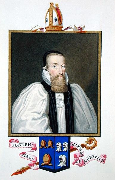 Joseph Hall (1574-1656) norwichi püspök portréja az Erzsébet királynő udvarának emlékirataiból, 1825-ben (akvarell és gouache, papíron) alkotó: Sarah Countess of Essex