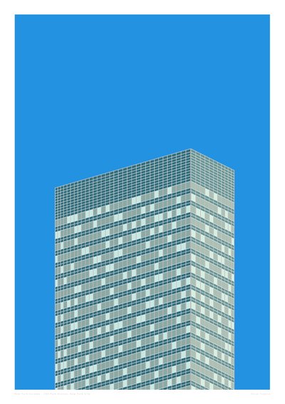 390 Park Avenue, NYC, 2014 (grafikai giclee nyomat) alkotó: Sarah Evans
