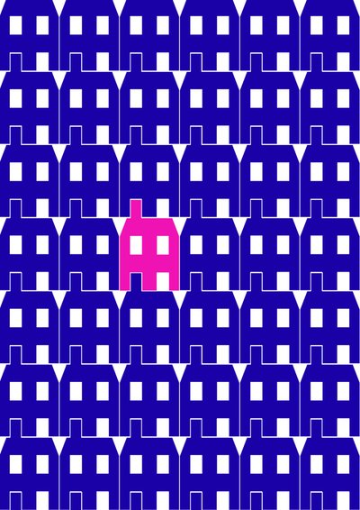 Blue Paper House_Large, 2020 (digitális) alkotó: Sarah Evans