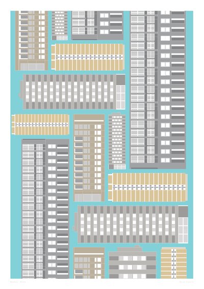 Modern Block, 2014 (grafikai giclee nyomat) alkotó: Sarah Evans