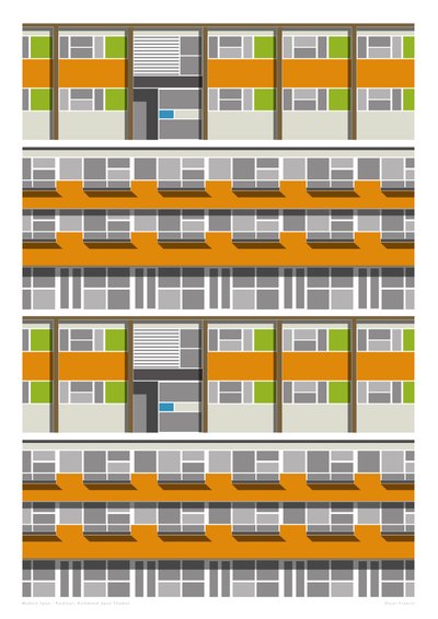Parleys Estate, 2016 (grafikai giclee nyomat) alkotó: Sarah Evans