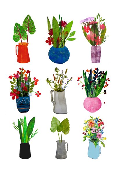 Vázák és korsók 2021 (tinta, papír) alkotó: Sarah Thompson-Engels