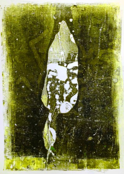 „Absztrakt levél” 2020 (monoprint) alkotó: Sarah Thompson Engels