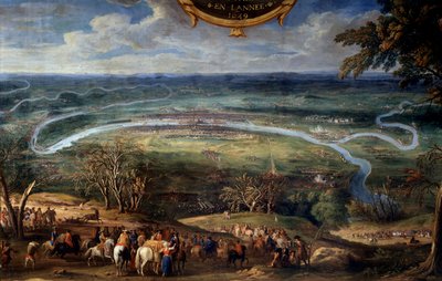 II. Bourbon Lajos, Conde hercege (Bourbon-Conde) (Grand Conde) (1621-1686) akciói, Párizs blokádja 1649-ben a Megváltó Le Conte (Leconte, Le Comte, Lecomte) Fronde-festménye során (1659) -1694) 17. századi Chantilly, Musee Conde alkotó: Sauveur Le Conte