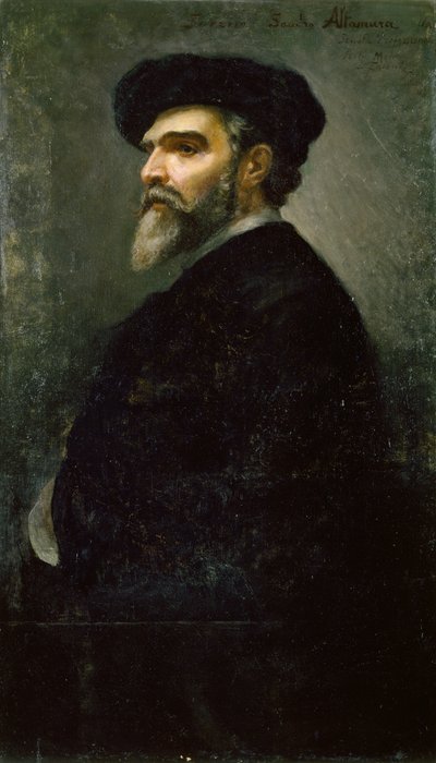 Saverio Francesco Altamura (1822-1897) önarcképe, olaj, vászon alkotó: Saverio Altamura