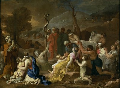 Mózes és a rézkígyó, 1653-1654 alkotó: Sébastien Bourdon