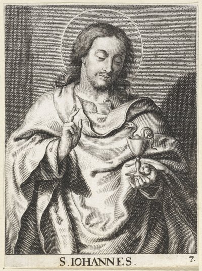 Szent János evangélista S. Johannes (cím a tárgyon) Krisztus, Mária és az apostolok (sorozat címe) alkotó: Schelte Adamsz. Bolswert (possibly)