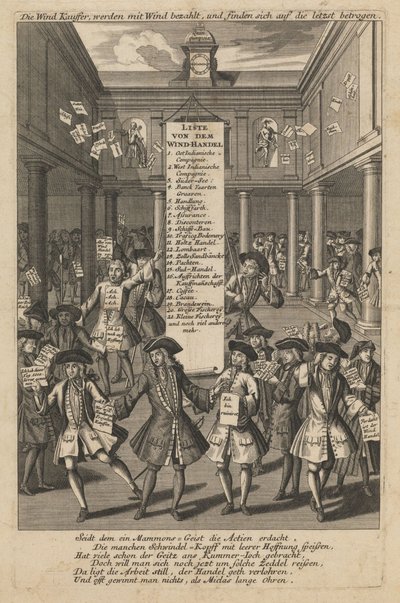 Szélkereskedők pénzt dobnak el..., 1720 körül alkotó: Schmid