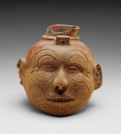Head Effigy Vessel (piros csúszáspigmenttel ellátott edény) alkotó: School American
