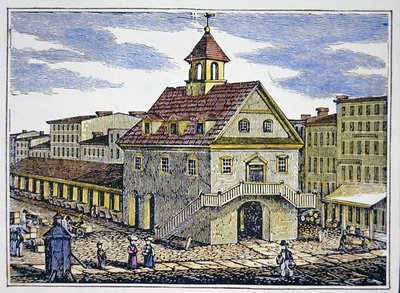 Philadelphia régi udvarháza (színes litó) alkotó: School American