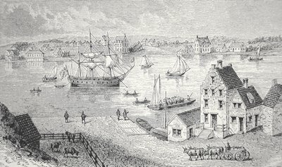 A komp, New York, 1750 körül (litho) alkotó: School American