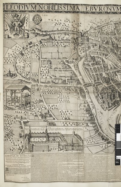 Liège, kilátással a palotára alkotó: School Belgian
