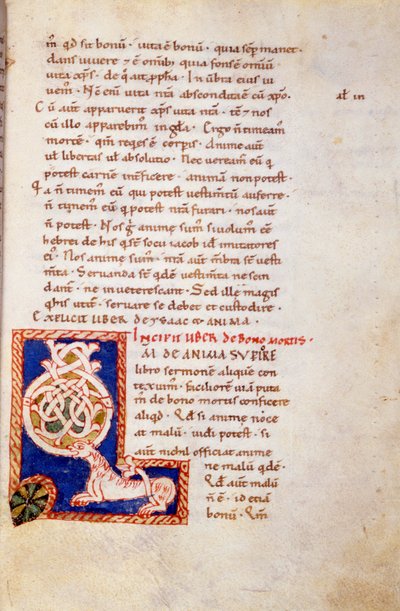Miniatűr ószövetségi oldal. 13. század. Carolingian volt. Trivulziana Könyvtár, Milánó. alkotó: School Carolingian