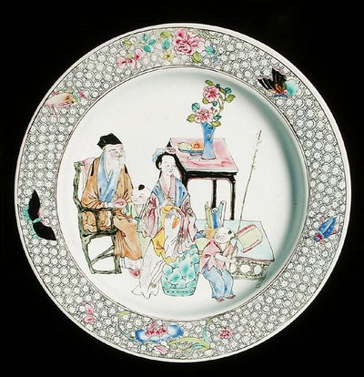 Famille rózsa tojáshéjas edény, 1730 körül (porcelán) alkotó: School Chinese