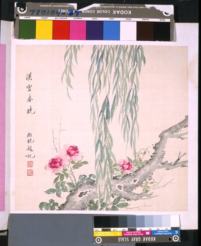 Virágok és madarak albuma, dátum ismeretlen (tus és színes selyem) alkotó: School Chinese