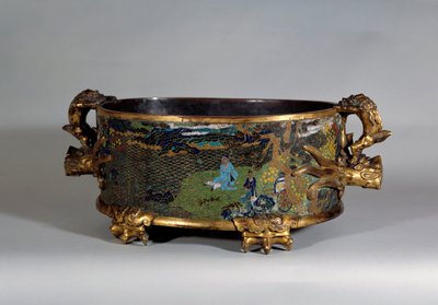 Kínai művészet: pot cache a cloisonne-i e-mailben. 16. századi Párizs, díszítőművészet alkotó: School Chinese