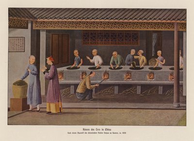 Teapörkölés Kínában (színes litográfia) alkotó: School Chinese