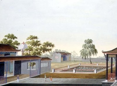 Falazott kert, 1820-40 körül (akvarell, papír) alkotó: School Chinese
