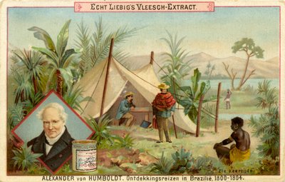 Alexander von Humboldt felfedező expedíciója, Liebig-kártya (nyomtatás) alkotó: School Dutch