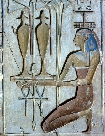 Abydos: Szeti I. templom, amelyet Ozirisz istennek szenteltek. alkotó: School Egyptian