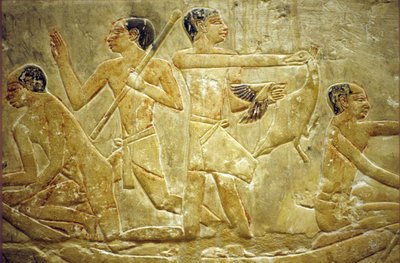 Ókori Egyiptom, Falfestészet, Mastaba/Tomb of Idout, Sakkara/Saqqara, Madárcsapdázás a mocsárban, 6. dinasztia (fotó) alkotó: School Egyptian