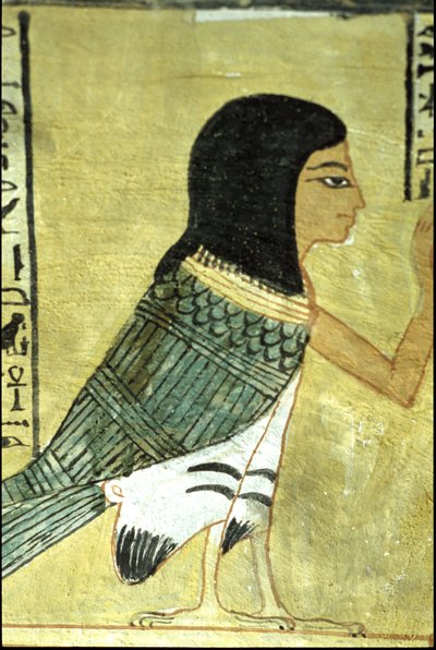 Ókori Egyiptom, Falfestmény Inherkhau sírja, Théba, Nemesi sír, 20. dinasztia, Ba vagy Inherkhau lelke (fotó) alkotó: School Egyptian
