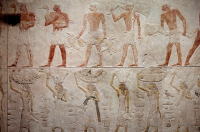 Egyiptomi ókor: kacsát hordozó férfiak. Mészkő dombormű a szakkarai Akhethetep Mastaba kápolnájából. 5. dinasztia (i.e. 2500-2350 körül) Kr.e. 2300. Párizs, Louvre Múzeum alkotó: School Egyptian