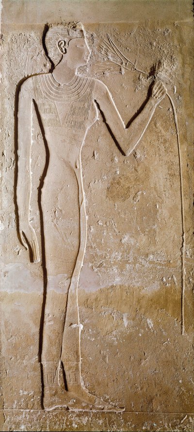 Egyiptomi ókor: fiatal nőnek lótuszvirága van. Mészkő. 5. dinasztia, ie 2300. Homályos. 145 cm Párizs, Musee du Louvre alkotó: School Egyptian
