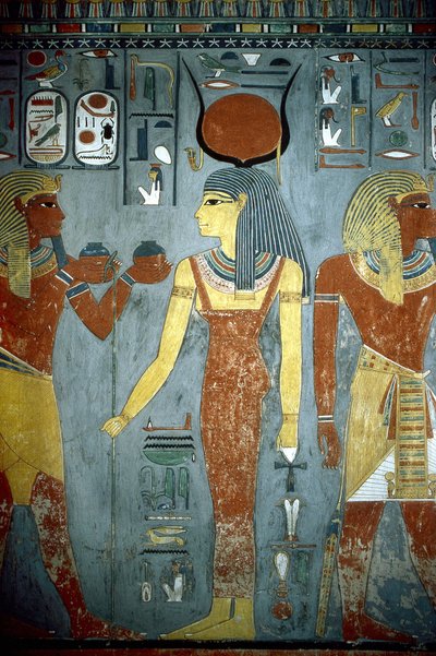 Luxor, Théba: Horemheb (-1343 - -1314) egyiptomi fáraó sírja, amelyen Isis istennő látható. alkotó: School Egyptian