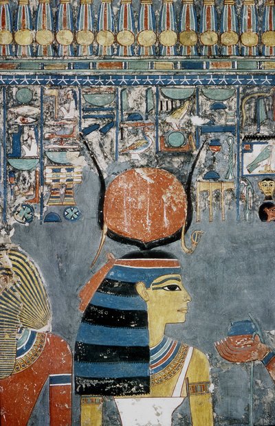 Luxor, Théba: Horemheb (-1343 - -1314) egyiptomi fáraó sírja, amelyen Isis istennő látható. alkotó: School Egyptian