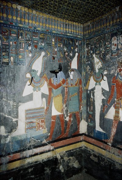 Luxor, Théba: Horemheb (-1343 - -1314) egyiptomi fáraó sírja, amelyen Isis istennő látható. alkotó: School Egyptian