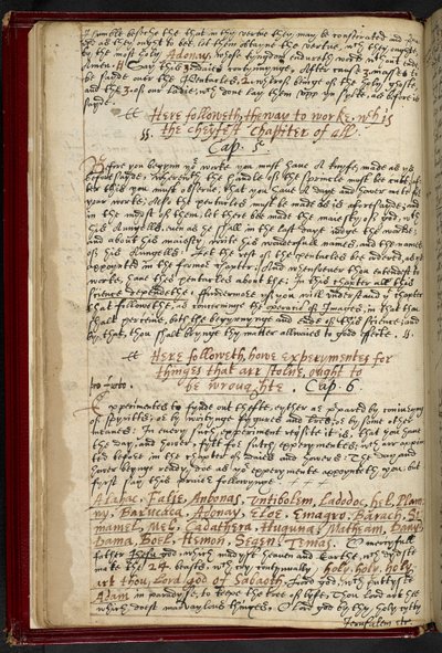 Adja hozzá az MS 36674 f.9v-t (tinta pergamen) „Hogyan kell előkészíteni a kísérleteket, hogy láthatatlanok legyenek”. Salamon királynak tulajdonított bűbáj a láthatatlanság eléréséhez. "Salamon király könyvéből, melynek címe: A tudás kulcsa..." (tinta per alkotó: School English