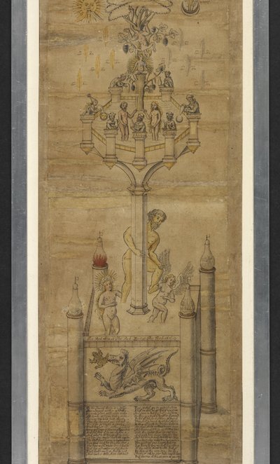 Adjon hozzá MS 5025 Alchemical tekercseket (The Ripley Scrolls) (tinta és színes papíron) alkotó: School English