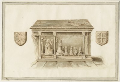Eccleshall templom: Bentham püspök sírja: vízfestmény, nd [?19. század] (festmény) alkotó: School English